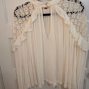 Free People Cream Lace Blouse